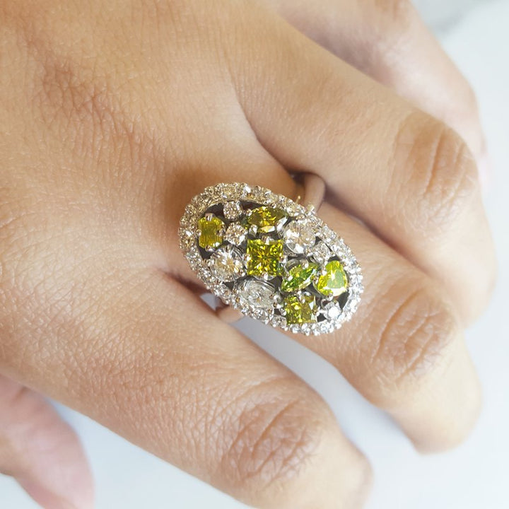 Luxury by Rene Hernandez Diamond Cluster Statement Ring
