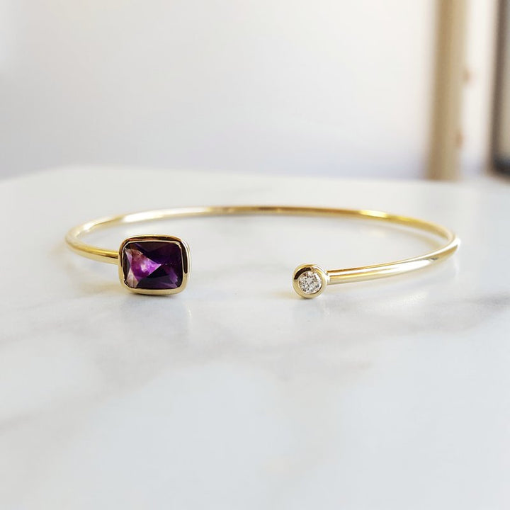  Arizona Amethyst Gold Jewelry Flexible Amethyst Cuff Bracelet  363503