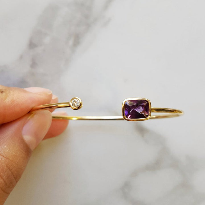 Flexible Amethyst Cuff Bracelet