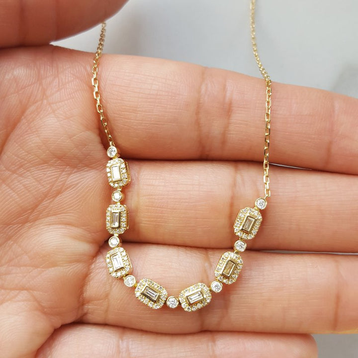 Gems One Diamond Geometric Baguette Necklace NK10283