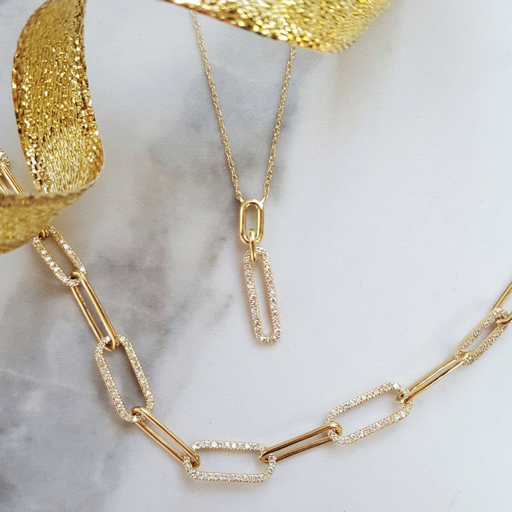 Gems One Gold Paperclip Chain Necklace
