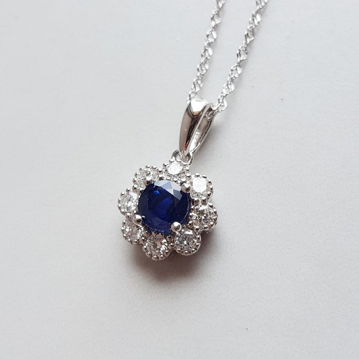 Sami Fine Jewelry Princess Diana Sapphire Pendant