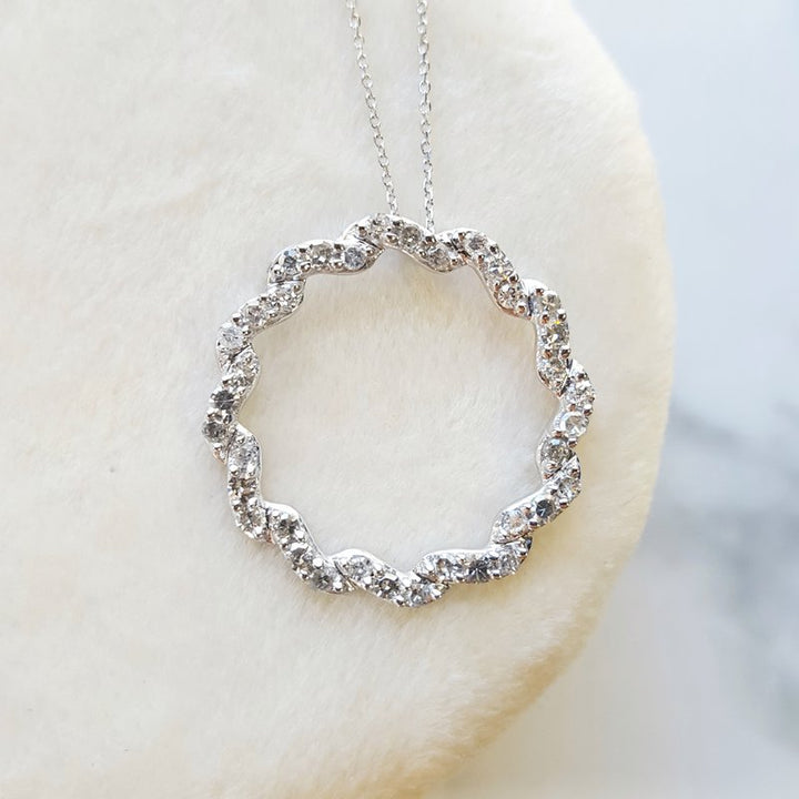 Gems One Twisted Open Circle Diamond Pendant 121686