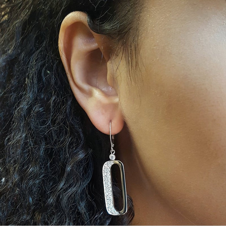 Luxury by Rene Hernandez Open Cut Rectangle Diamond Earrings