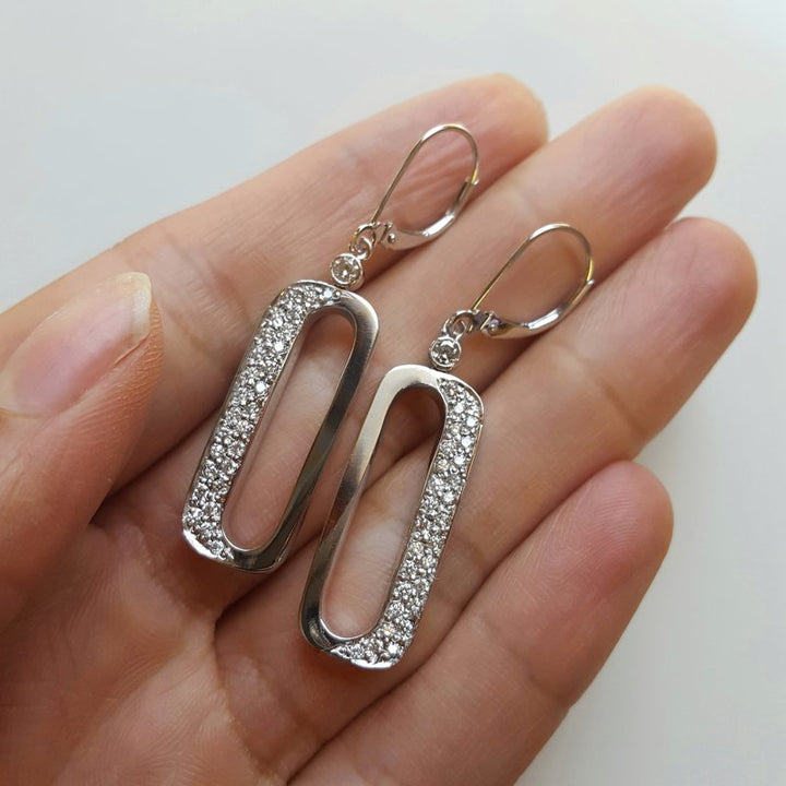 Luxury by Rene Hernandez Open Cut Rectangle Diamond Earrings