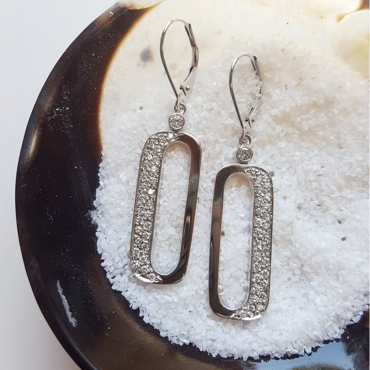  Luxury by Rene Hernandez Open Cut Rectangle Diamond Earrings 151912 - Sami Fine Jewelry