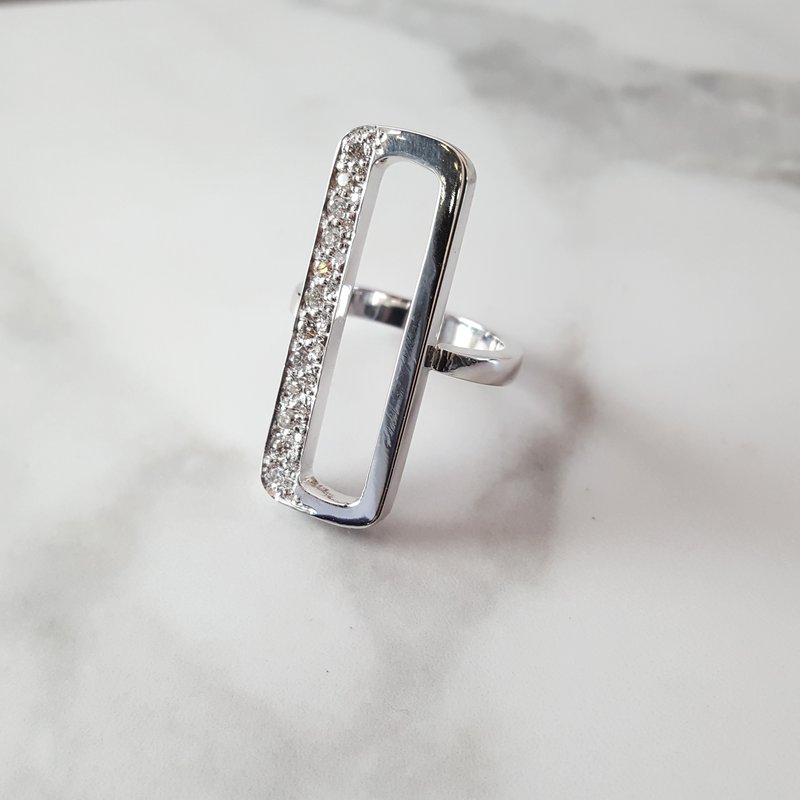 Luxury by Rene Hernandez Open Cut Rectangle Diamond Earrings