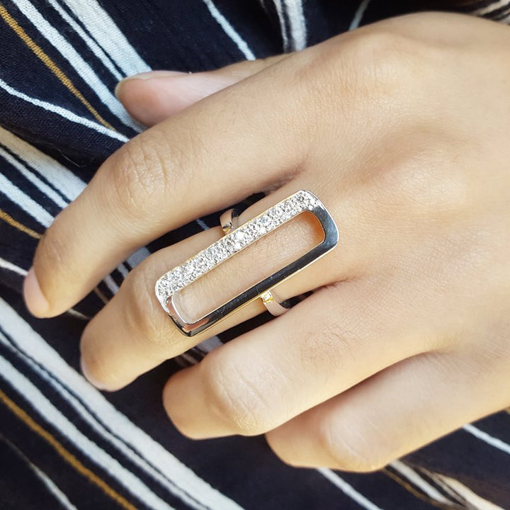 Luxury by Rene Hernandez Open Cut Rectangle Diamond Earrings