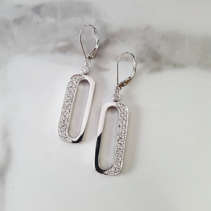 Luxury by Rene Hernandez Open Cut Rectangle Diamond Earrings